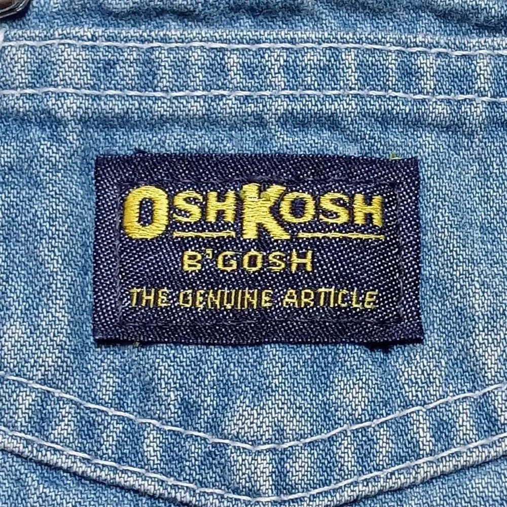 Vintage OshKosh B’gosh Made In USA Denim Jean Overalls Shorts Vestbak 18 Months